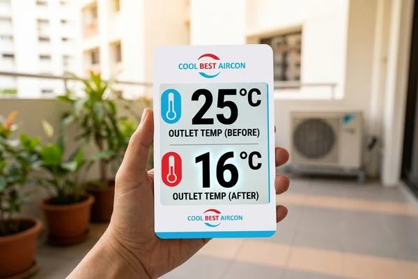 Temperature improvement after aircon cooling repair