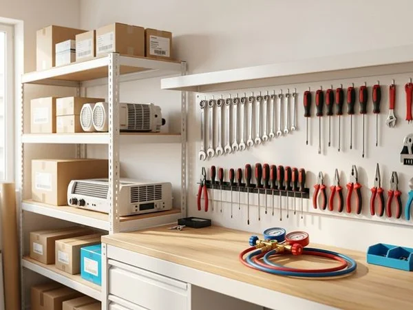 Coolbest Aircon workshop with professional tools and equipment